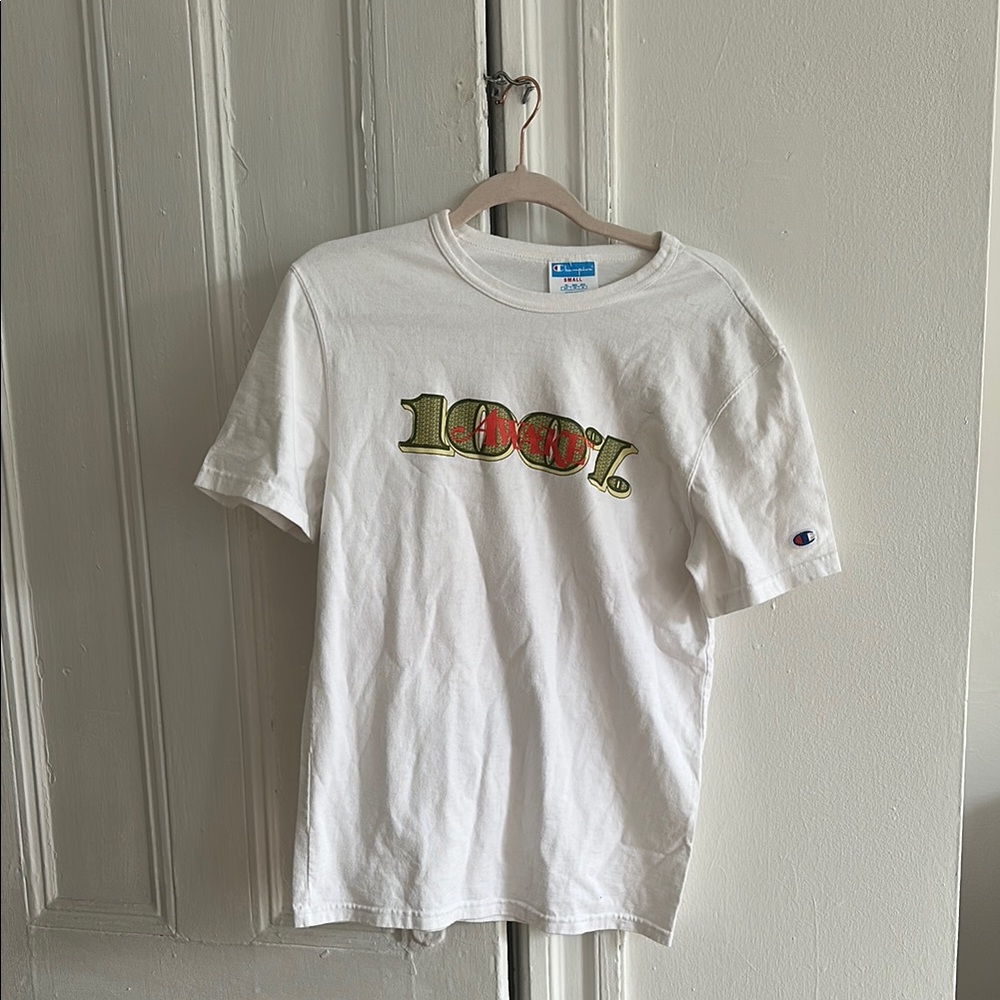Champion White Tee with 100% Graphic